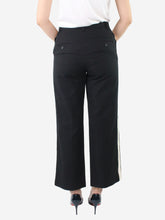 Load image into Gallery viewer, Black high-rise striped trousers - size UK 8 Trousers Helmut Lang 
