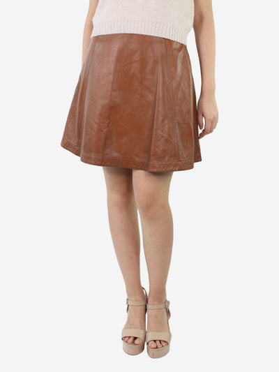 Brown A-line leather skirt - size UK 12 Skirts Polo Ralph Lauren 