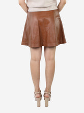 Load image into Gallery viewer, Brown A-line leather skirt - size UK 12 Skirts Polo Ralph Lauren 
