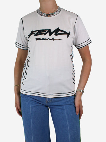 White embroidered logo t-shirt - size S Tops Fendi 