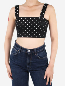 Balmain Black polka dot crop top - size FR 36