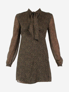 Saint Laurent Leopard print mini dress - size FR 38