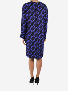 Marni Black and purple printed long-sleeve dress - size IT 40