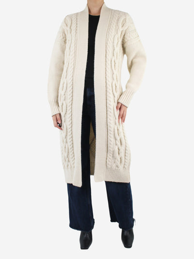 Cream cable knit longline cardigan - size S Knitwear Joseph 
