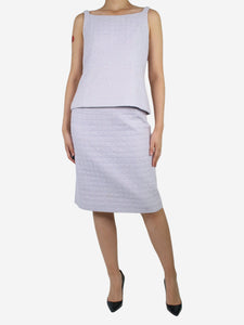Chanel Purple square-quilted cami top and skirt set - size FR 40