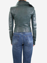 Load image into Gallery viewer, Green leather biker jacket - size UK 8 Coats &amp; Jackets Rick Owens 
