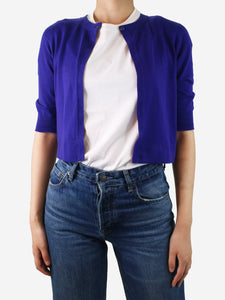 Akris Purple single-button cardigan - size UK 10