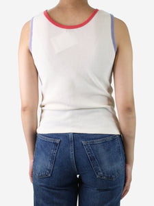 Saint Laurent Cream Mickey Mouse waffle tank top - size S