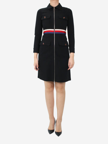 Black double-zipped pocket dress with stripe detail - size S Dresses Gucci 