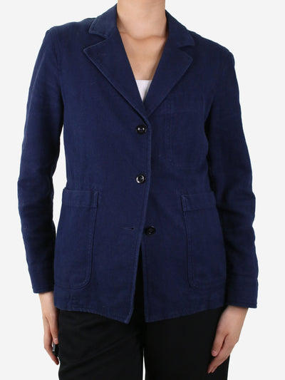 Blue button-up linen blend jacket - size XXS Coats & Jackets MHL 