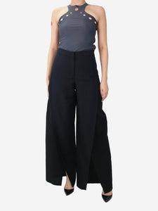 Loewe Black high-rise cut textured trousers - size UK 4