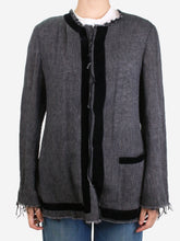 Load image into Gallery viewer, Grey raw edge cardigan - size UK 8 Tops Yohji Yamamoto 
