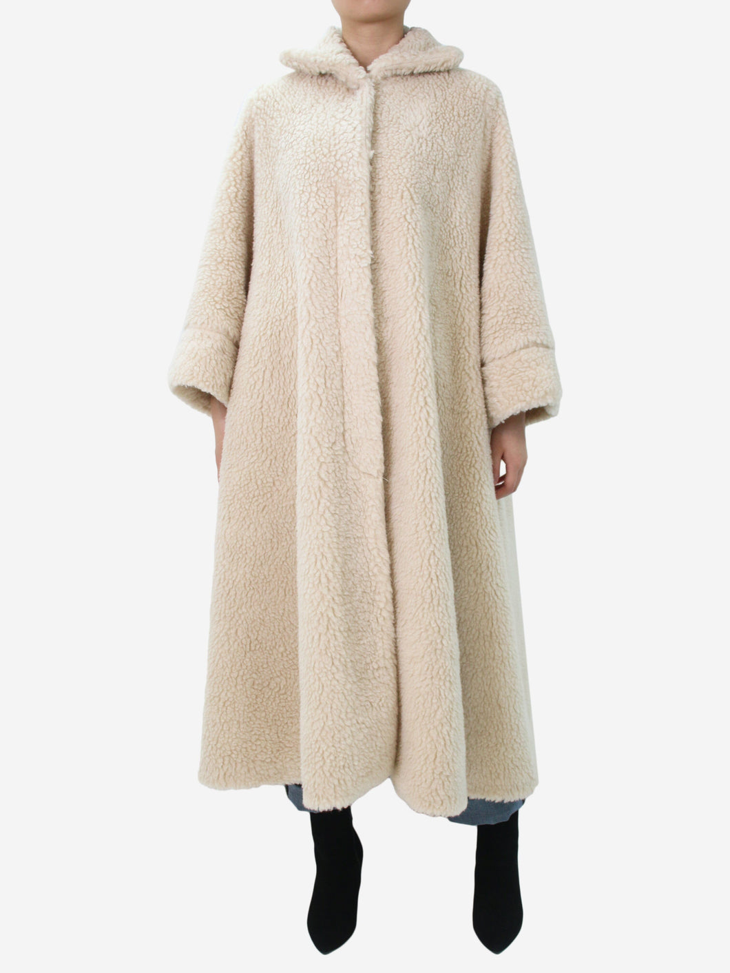 Neutral faux-sheepskin coat - size UK 10 Coats & Jackets Bernadette 