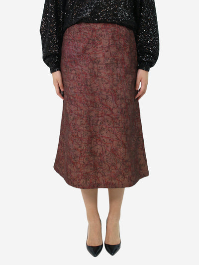 Haat Issey Miyake Red pattern skirt - size UK 10 Skirts Haat Issey Miyake 