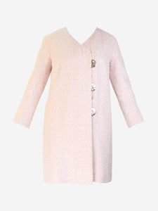 Chanel Pink textured button details coat - size FR 42
