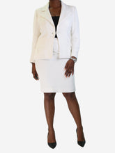 Load image into Gallery viewer, Cream sparkly tweed blazer and skirt set - size FR 42 Sets Chanel 
