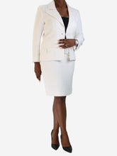Load image into Gallery viewer, Cream sparkly tweed blazer and skirt set - size FR 42 Sets Chanel 

