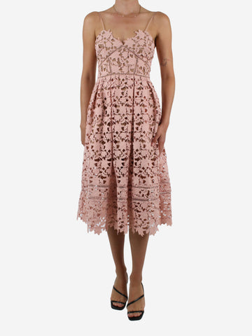 Pink embroidered slip dress - size UK 8 Dresses Self Portrait 