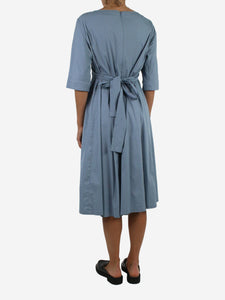 'S Max Mara Blue crewneck midi dress - size UK 10