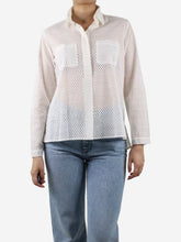 Load image into Gallery viewer, White embroidered shirt - size UK 8 Shirt CH Carolina Herrera 

