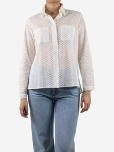 CH Carolina Herrera White embroidered shirt - size UK 8