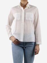 Load image into Gallery viewer, White embroidered shirt - size UK 8 Shirt CH Carolina Herrera 
