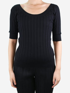 The Row Black scoop neck knit top - size M