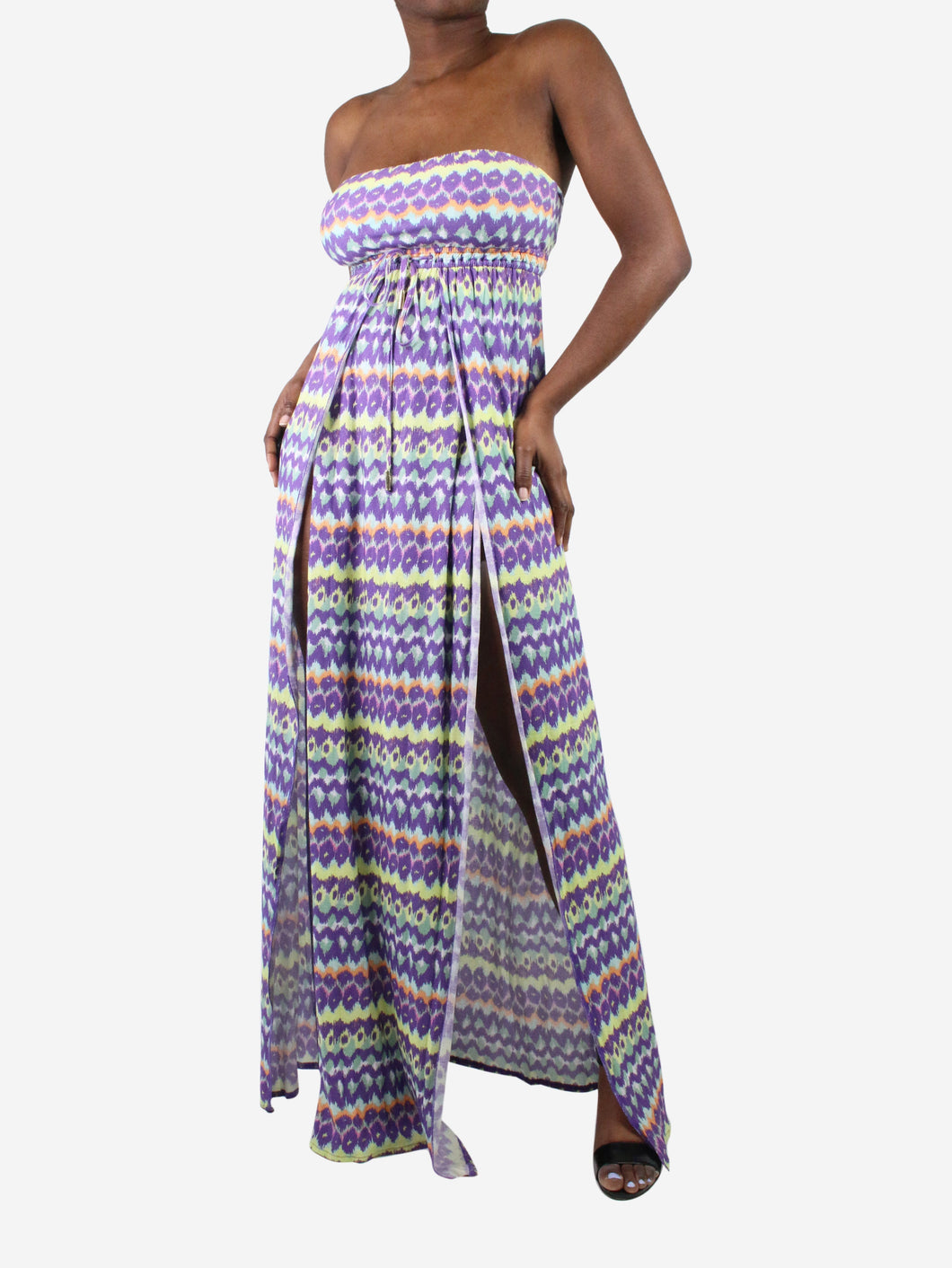 Purple strapless printed dress - size S/M Dresses Melissa Odabash 