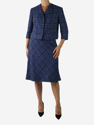 Blue tweed jacket and skirt set - size UK 10 Sets Gormley & Gamble 
