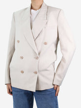 Load image into Gallery viewer, Neutral double-breasted blazer - size UK 10 Coats &amp; Jackets Dorothee Schumacher 
