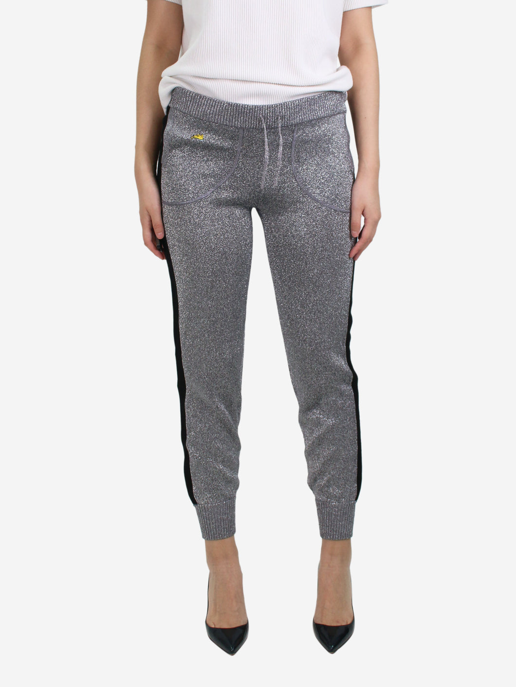 Silver glitter drawstring sweatpants - size S Trousers Bella Freud 