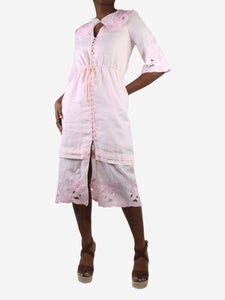 Vilshenko Pink embroidered dress - size UK 12