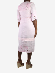 Vilshenko Pink embroidered dress - size UK 12