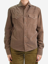 Load image into Gallery viewer, Brown corduroy pocket shirt - size S Tops Brunello Cucinelli 
