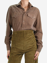 Load image into Gallery viewer, Brown corduroy pocket shirt - size S Tops Brunello Cucinelli 
