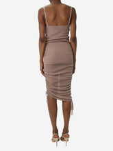 Load image into Gallery viewer, Neutral sparkly gathered dress with slip - no size label Dresses Dion Lee 
