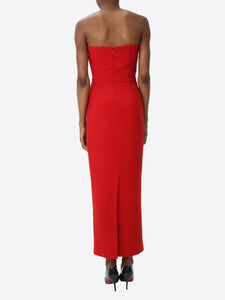 New Arrivals Red strapless ribbon-front dress - size FR 34