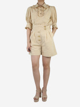 Load image into Gallery viewer, Yellow ruffle short-sleeve top and shorts set - size UK 10 Sets Anna Mason 
