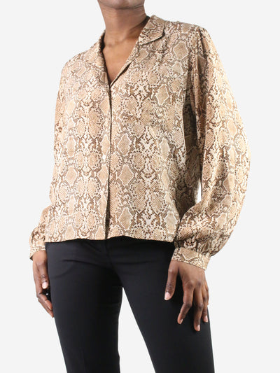 Brown snake print blouse - size L Tops Anine Bing 