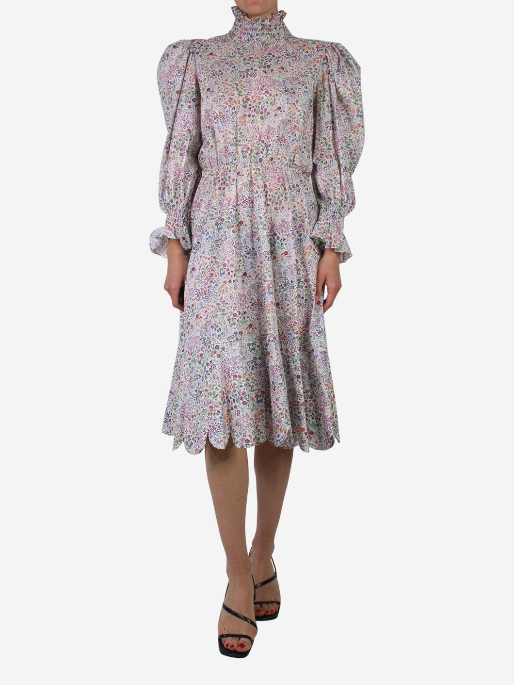 Multicoloured floral high-neck midi dress - size S Dresses Horror Vacui 