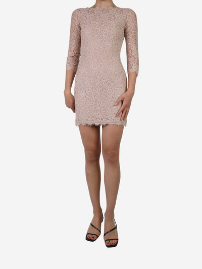 Pink floral lace mini dress - size US 4 Dresses Diane Von Furstenberg 