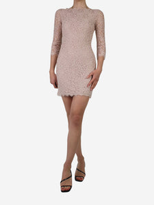 Diane Von Furstenberg Pink floral lace mini dress - size US 4
