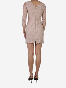 Diane Von Furstenberg Pink floral lace mini dress - size US 4
