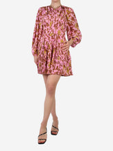 Load image into Gallery viewer, Pink silk floral pleated dress - size US 4 Dresses Ulla Johnson 
