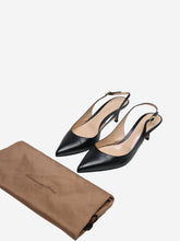 Load image into Gallery viewer, Black leather slingback pumps - size EU 38.5 Heels Gianvito Rossi 
