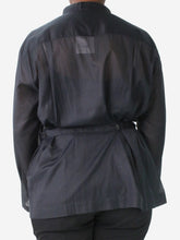 Load image into Gallery viewer, Black sheer long-sleeved shirt - size Tops Issey Miyake Fete 
