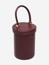 Load image into Gallery viewer, Burgundy bucket bag with flap and top handle Top Handle Bags Sparrows Weave 
