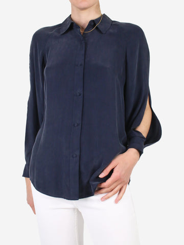 Blue silk shirt - size S Tops Frame 