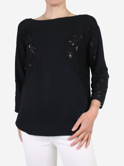 Black floral lace blouse - size IT 40 Tops No21 
