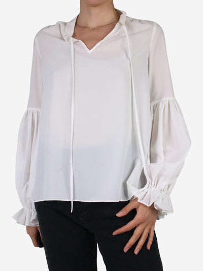 White ruffle blouse - size S Tops Haute Hippie 